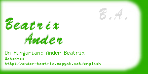 beatrix ander business card